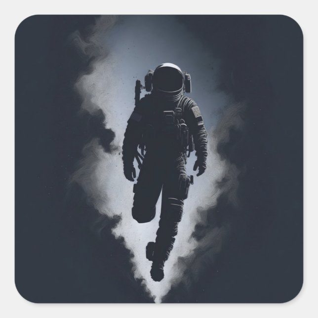 Cuadrada Perdido en el Pegatina Cosmos (Anverso)