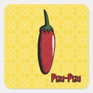 Cuadrada Peri-Peri Chili Pepper Pegatina