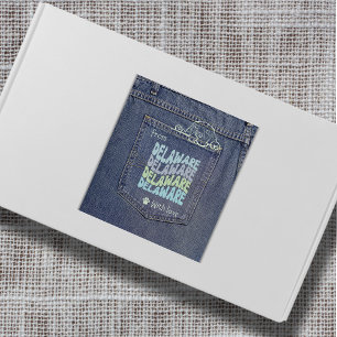 Cuadrada Perro Delaware en el Pegatina de Jean Pocket Class