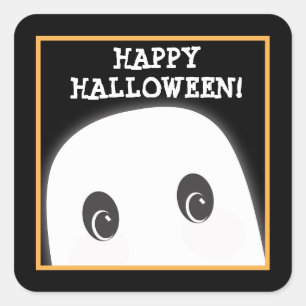 Cuadrada Personalizable Fantasma Fantasma Pegatina de Hallo
