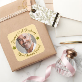 Cuadrada Personalizado 50th Birthday Gracias Pegatina de re