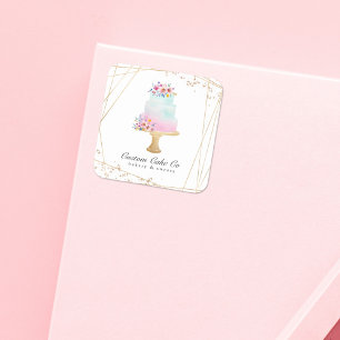 Cuadrada Personalizado Cake Co Bakery Pegatina de negocios