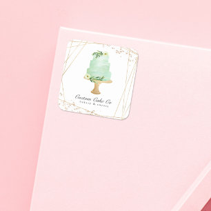 Cuadrada Personalizado Cake Co Bakery Pegatina de negocios