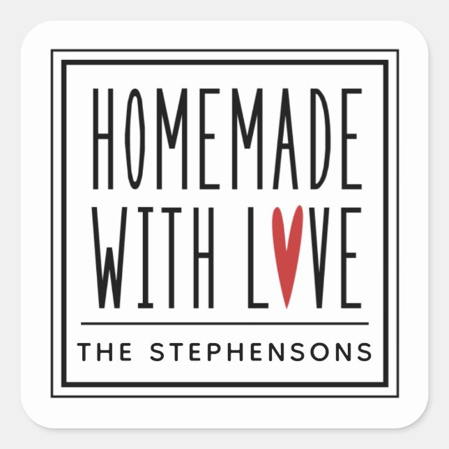 Cuadrada Personalizado hecho con Pegatina de Love Square (Anverso)