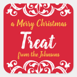 Cuadrada Personalizado Navidades Chalky Pegatina de tratami