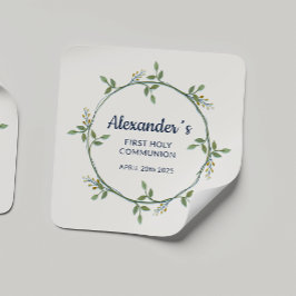 Cuadrada Personalizado Pegatina cuadrado - Floral Communiti