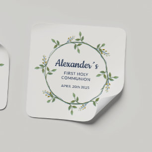 Cuadrada Personalizado Pegatina cuadrado - Floral Communiti