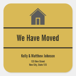 Cuadrada Personalizado Pegatina de oro y Invitación de movi