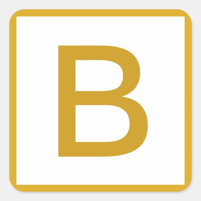 Cuadrada Personalizado pegatina monogramado inicial (Anverso)