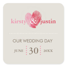 PERSONALIZADO PEGATINA SEAL corazón de la huella d