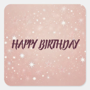 Cuadrada Personalizado personalizado Pegatina de cumpleaños