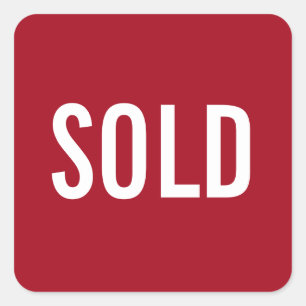 Cuadrada Personalizado Red Sold Pegatina