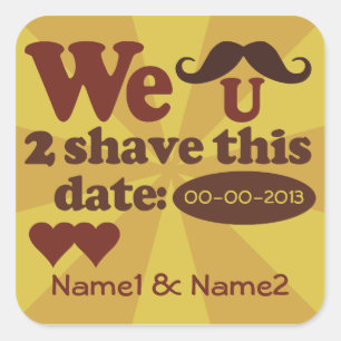 Cuadrada Personalizado Retro Mustache Salven a los pegatina