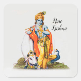 Cuadrada Personalizado Sencillo Señor Krishna con pegatina 