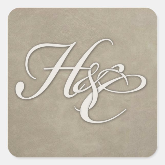 Cuadrada Personalizado taupe pegatina (Anverso)