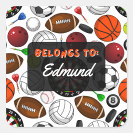 Cuadrada PERTENECE Personalizada A Pegatina Deportivo