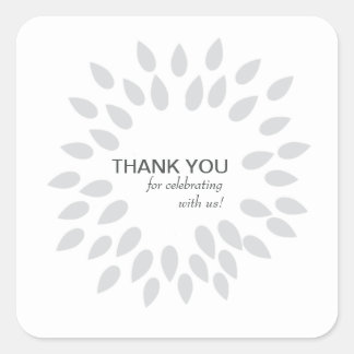 Cuadrada Pétalos finos | Plata | PEGATINA PERSONALIZABLE
