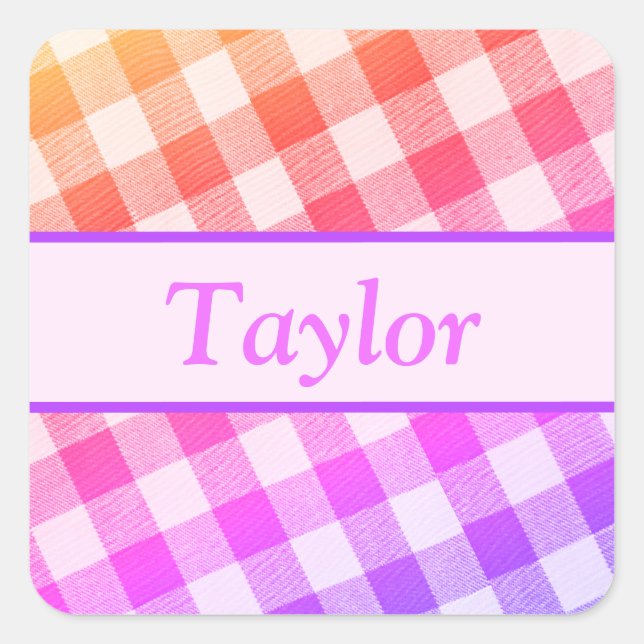 Cuadrada Picnic arcoiris Diagonal Pegatina 3 (Anverso)