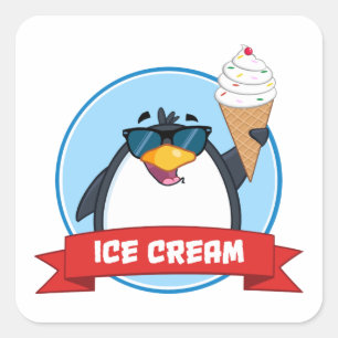Cuadrada Pingüino helado Pegatina cuadrado de gafas de sol