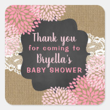 Pink Blooms gracias por venir pegatina