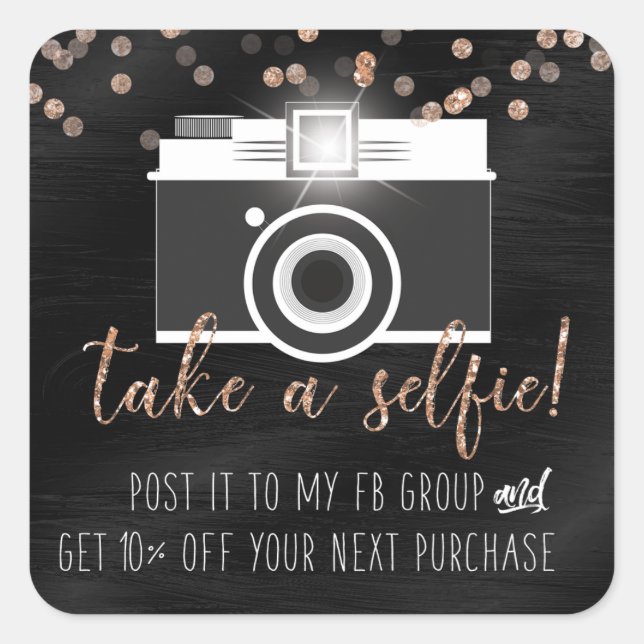 Cuadrada Pintar en negro a un Pegatina de lealtad al client (Anverso)