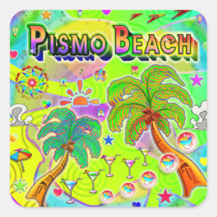Cuadrada Pismo Beach Mind Focus Pegatina