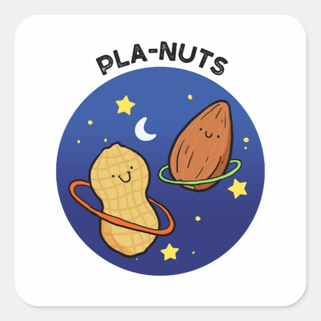 Cuadrada Pla-nut Pegatina de bolas de cacahuate para el esp (Anverso)