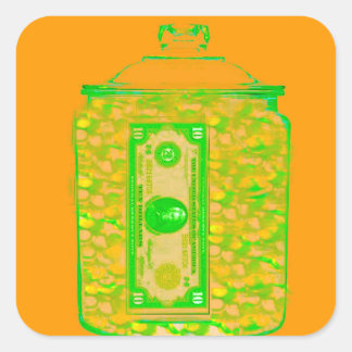 Cuadrada Plantilla de Pegatina de relleno de dinero