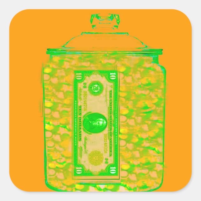 Cuadrada Plantilla de Pegatina de relleno de dinero (Anverso)