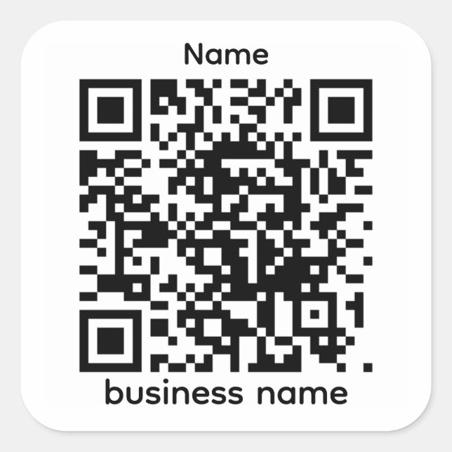 Cuadrada Plantilla de pegatina QR (Anverso)