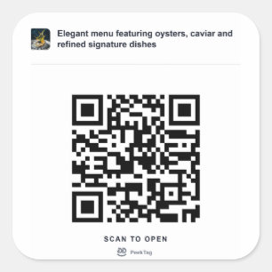 Cuadrada Plantilla de pegatina QR PeekTag