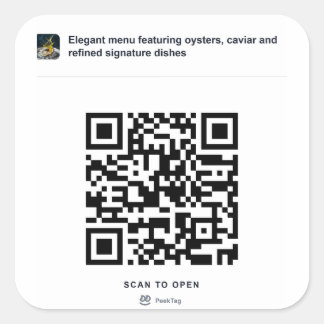Cuadrada Plantilla de pegatina QR PeekTag