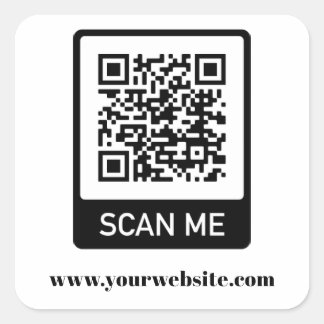 Cuadrada Plantilla de pegatina simple de código QR