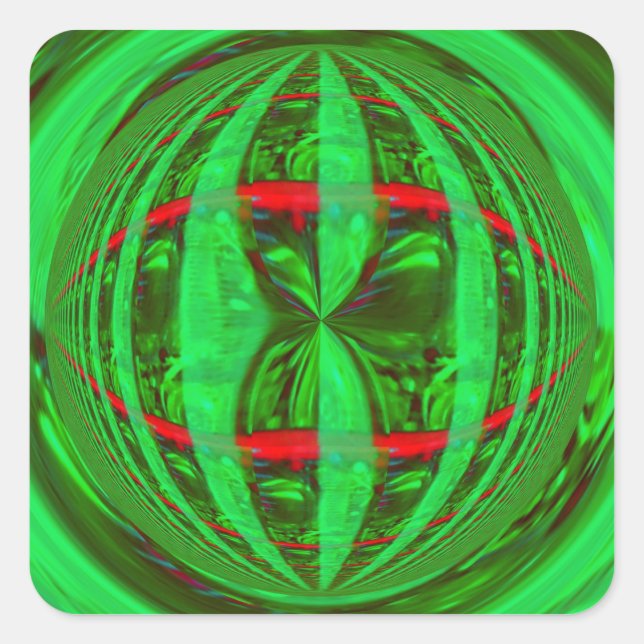 Cuadrada Plaza Orb Green pegatina (Anverso)