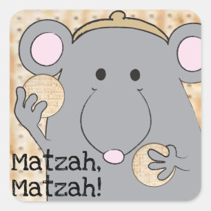 Cuadrada Plaza Pegatina de Pascua "Matzah Matzah"