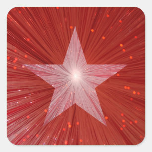 Cuadrada Plaza pegatina Estrella Roja