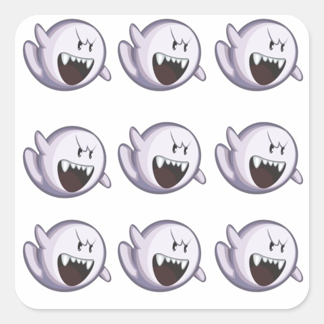 Cuadrada Plaza Pegatina fantasma (Anverso)