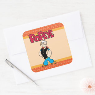 Cuadrada Popeye Pegatina