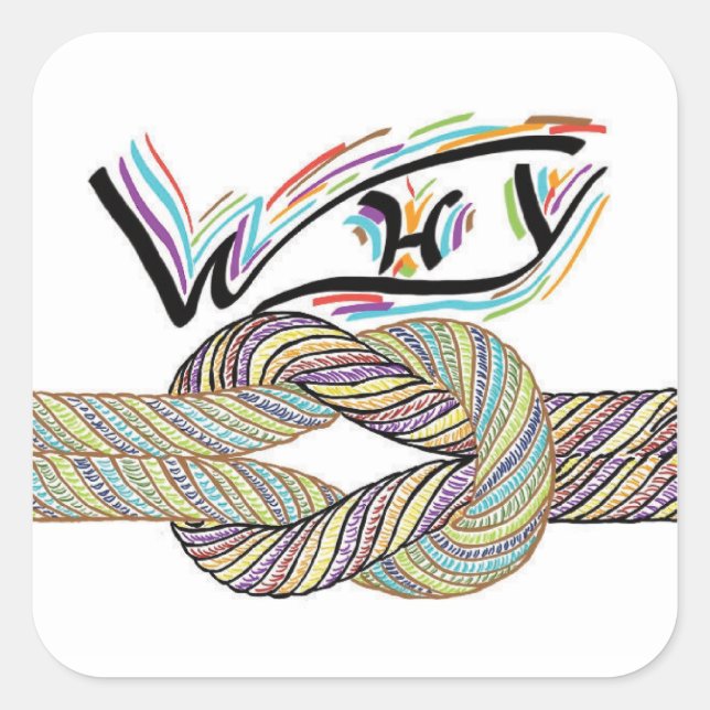 Cuadrada "Por qué no" es un Pegatina ilimitado (Anverso)