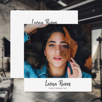 Cuadrada Portrait QR Code Fotógrafo tarjeta de visita