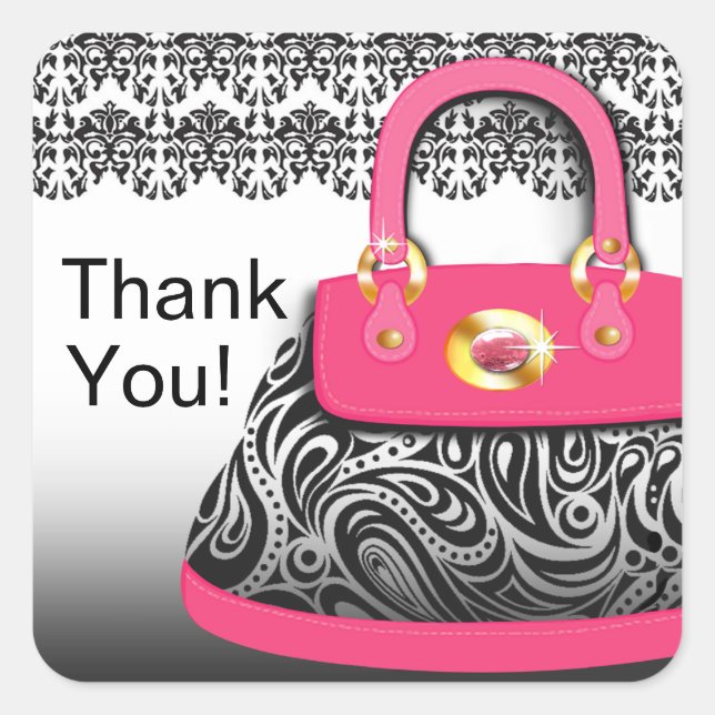 Cuadrada Posh Purse Gracias Pegatina Plaza (Anverso)