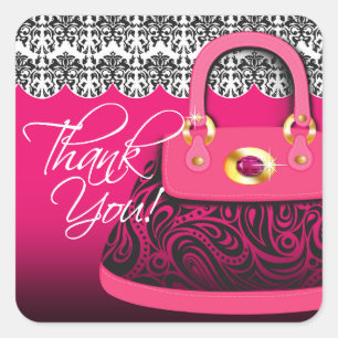 Cuadrada Posh Purse Gracias Pegatina Plaza