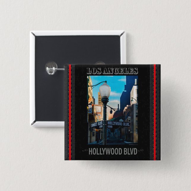 Cuadrada Poster Hollywood Blvd. Chapa (Anverso y reverso)