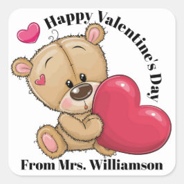 Cuadrada Precious Bear Pegatina