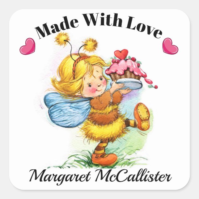 Cuadrada Precious Cupcake Chica Kitchen Pegatina (Anverso)