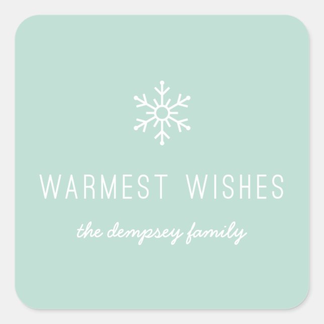 Cuadrada Primer Pegatina de Snowfall - Mint (Anverso)