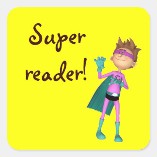 Cuadrada Profesor pegatina de lectura inspiradora