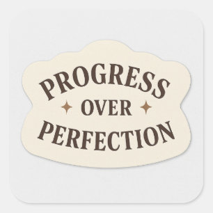Cuadrada Progreso sobre la perfección - Pegatina motivacion