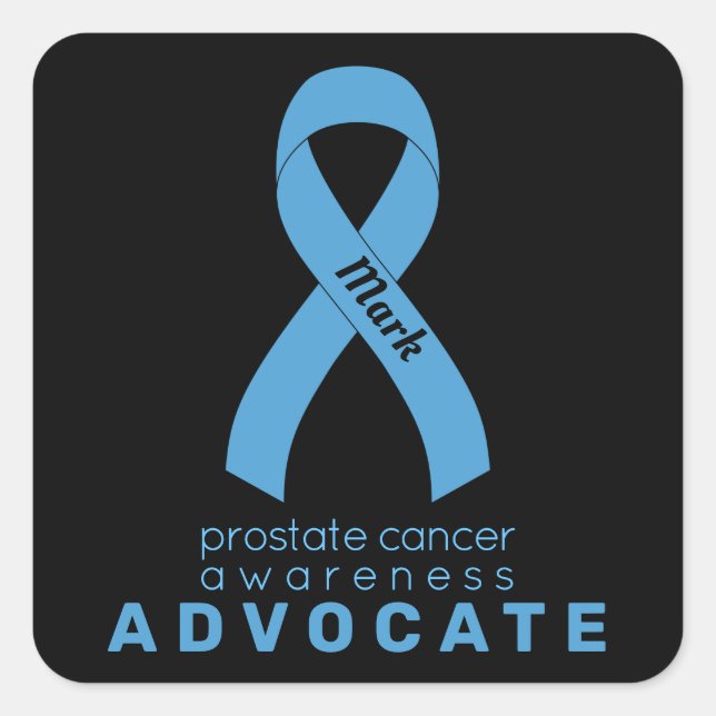 Cuadrada Prostate Cancer Advocate a Black Square Pegatina (Anverso)