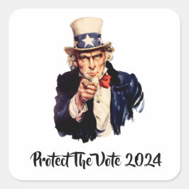 Cuadrada Proteger Al Pegatina De La Plaza Votación 2024